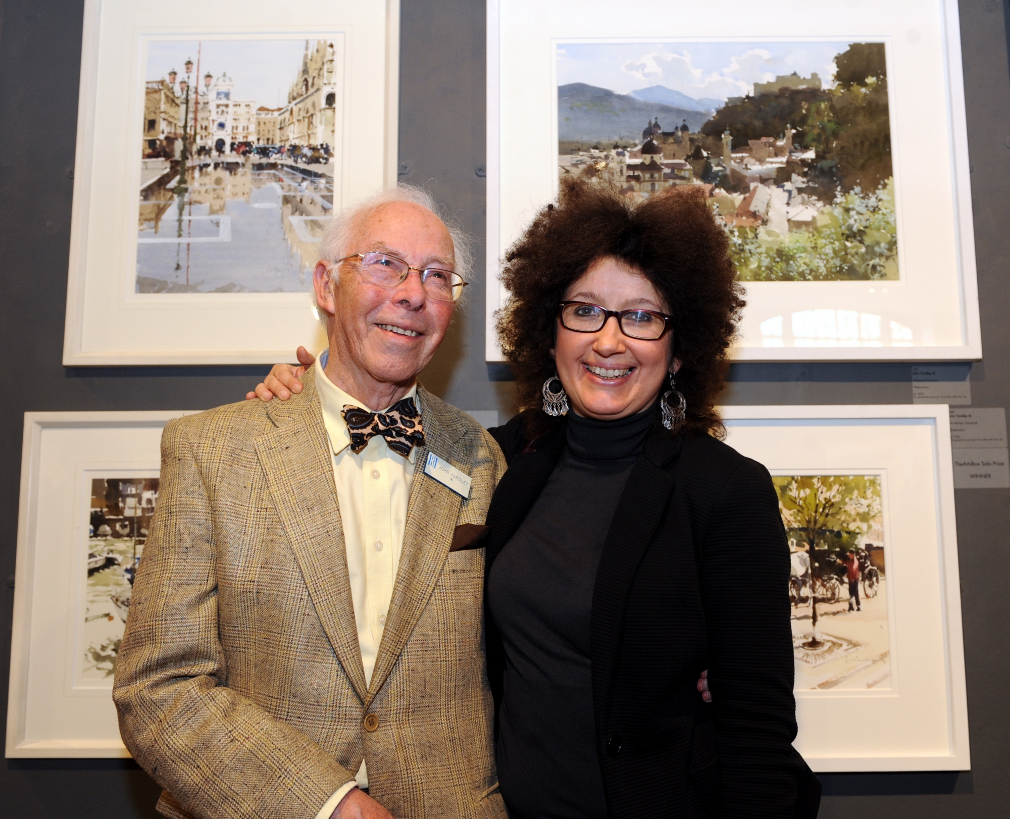 John Yardley painting in the gallery and ‘Painters Question Time